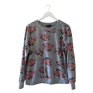 Miss Chievous Gray Pink Roses Chabby Chic Romantic SZ XL #1790